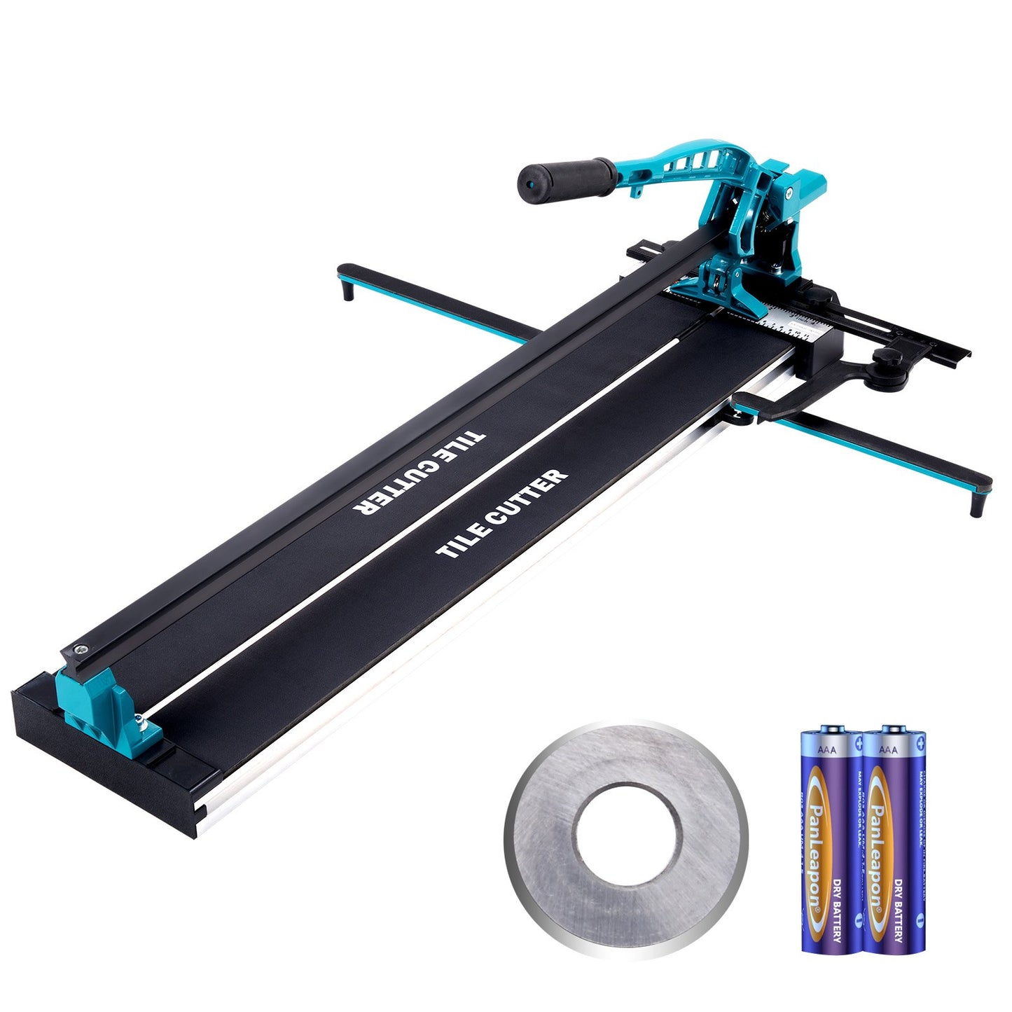 Manual tile cutter, 800 mm, porcelain ceramic tile cutter with carbide cutting wheel, infrared positioning, anti-slip feet, durable rails for professional installers or beginners