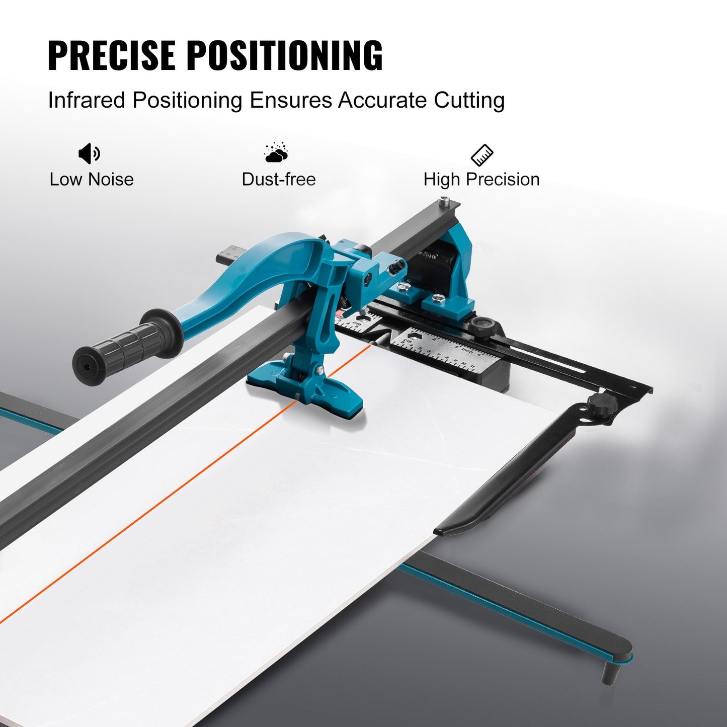 Manual Tile Cutter, 48 inch, Porcelain Ceramic Tile Cutter with Tungsten Carbide Cutting Wheel, Infrared Positioning, Anti-Skid Feet, Durable Rails for professional installers or beginners