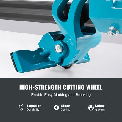 Manual Tile Cutter, 48 inch, Porcelain Ceramic Tile Cutter with Tungsten Carbide Cutting Wheel, Infrared Positioning, Anti-Skid Feet, Durable Rails for professional installers or beginners