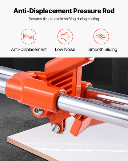 17-Inch Manual Tile Cutter for Wall & Polished Tiles,Double Rails for Precise Cutting, Tungsten Carbide Wheel,Non-Slip Handle,Anti-Displacement Pressure Rod,Precise Cuts for Pros & Beginners