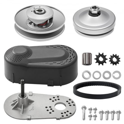 Drive Clutch, 2-8HP Engine, 2000 RPM High-Strength Drive Clutch with Asymmetric Designed Wheels & Robust Rubber Belt, Sturdy & Durable Clutch with Full Accessories, Fit for Various Engines