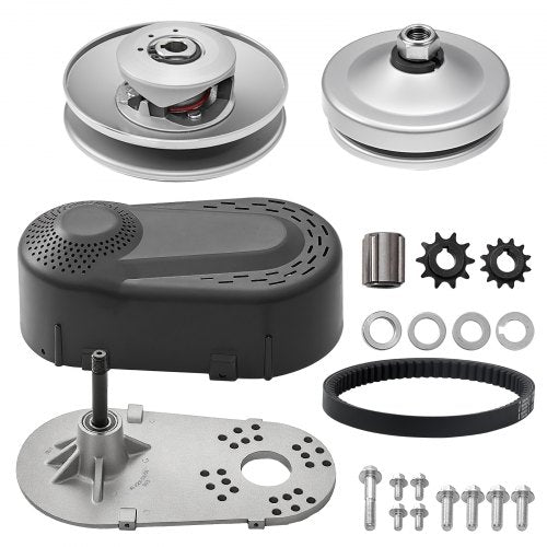 Drive Clutch, 2-8HP Engine, 2000 RPM High-Strength Drive Clutch with Asymmetric Designed Wheels & Robust Rubber Belt, Sturdy & Durable Clutch with Full Accessories, Fit for Various Engines