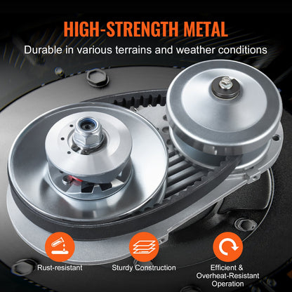 2000 RPM Drive Clutch Durable clutch with 2-8 hp motor and rubber belt