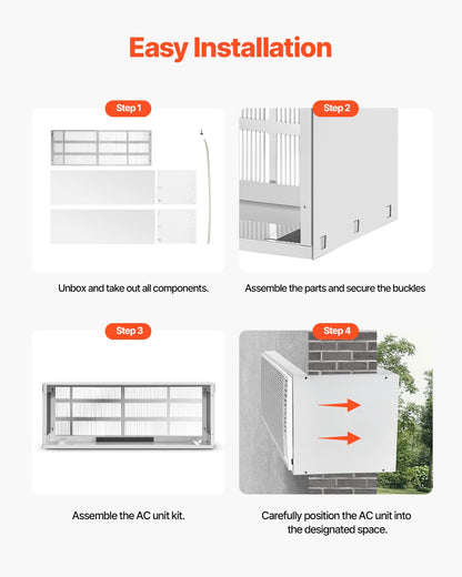 Air Conditioner Wall Sleeve, 42 in Through the Wall Air Conditioner Sleeve, Exterior Grille, Wall AC Sleeve, Fit Most Brands of Through the Wall Air Conditioner, Durable and Weather-Resistant