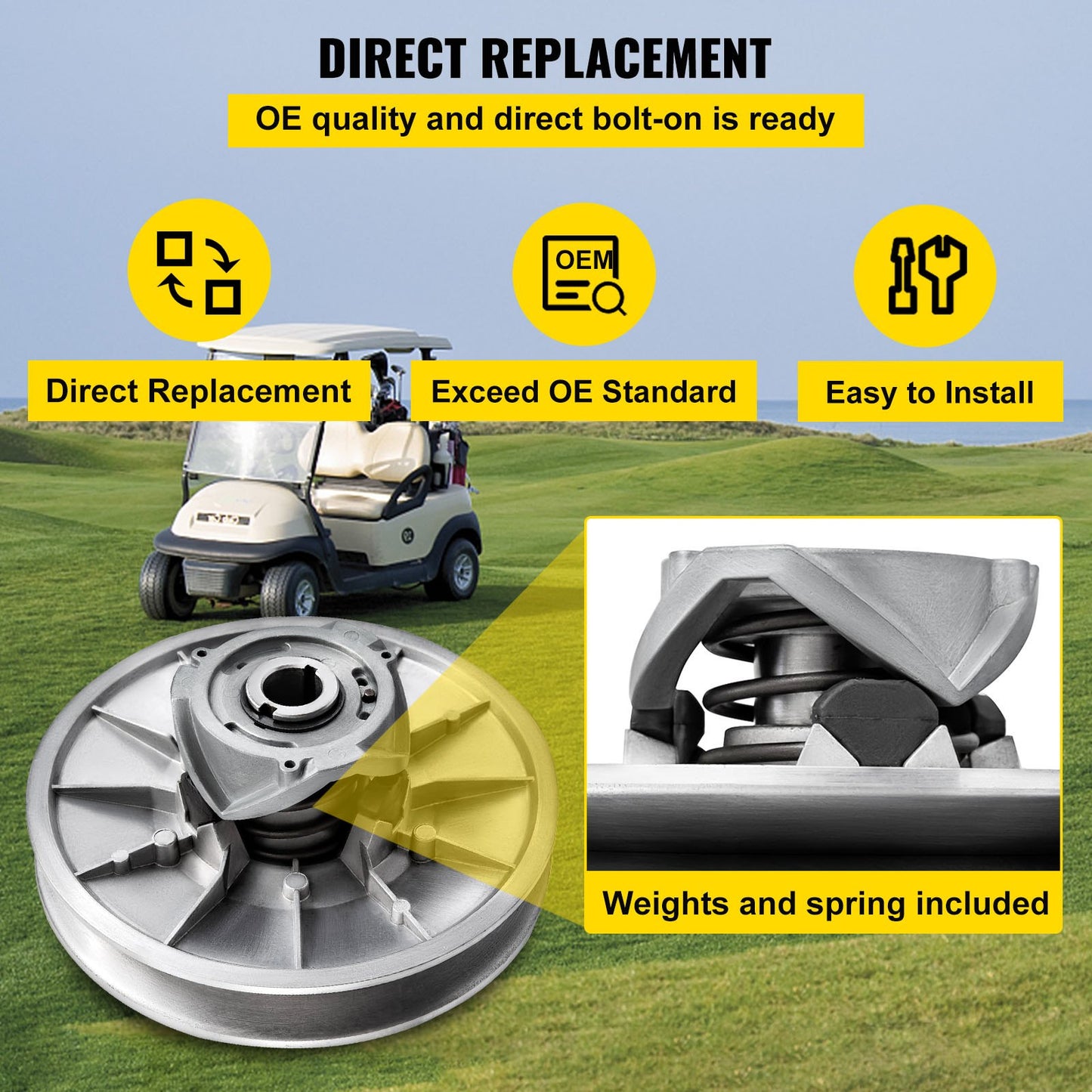Golfwagen mit drehmomentstarker Kupplung für Club Car DS &amp; Prejudice ab 1997, Club Car 4-Takt-Benzin-Golfwagenmodell, silber