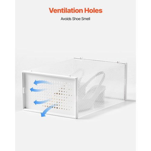 Skoförvaringslådor 12-pack Stapelbara förvaringsorganisatörer US-storlek 11 Vita