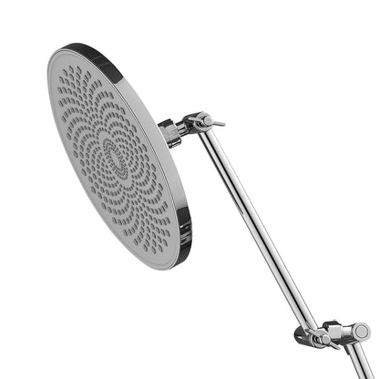 Shower Head Extension Arm, 11 Inches, Brass Shower Arm Extender with Flexible Adjustable Angle Height, Chrome Finish, G1/2 Universal Thread Connector Compatible, for Rain & Handheld Showerhead