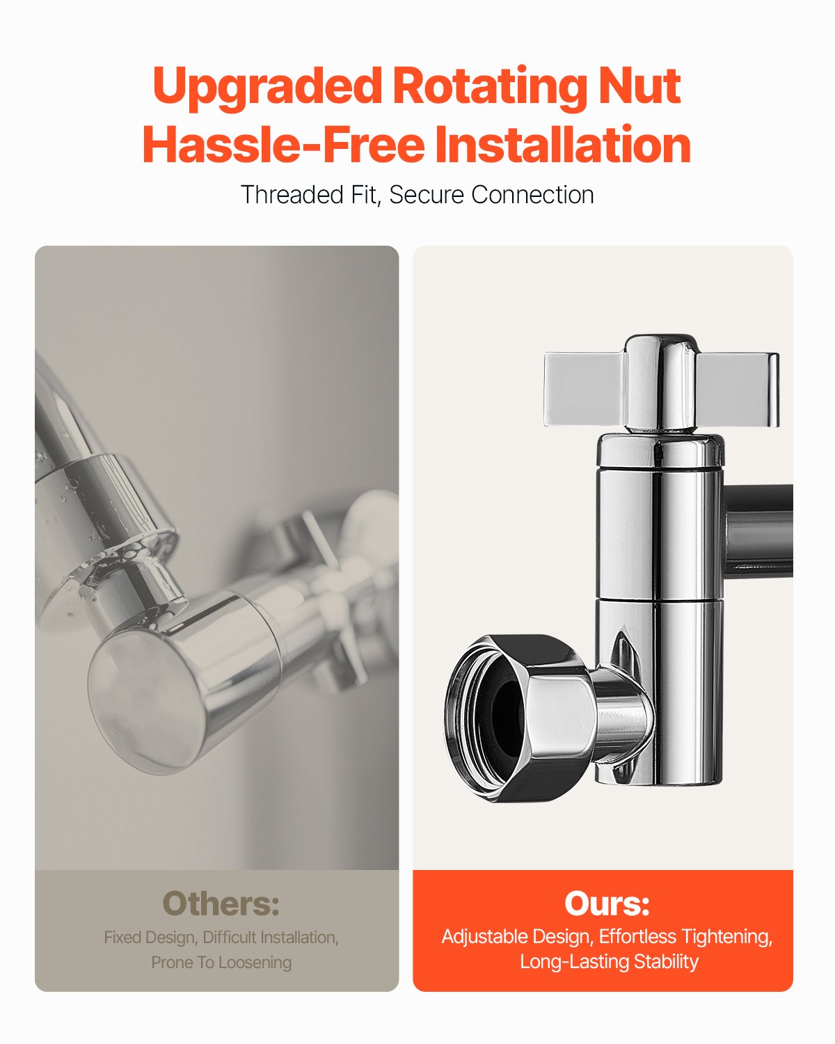 Shower Head Extension Arm, 16 inches, Brass Shower Arm Extender with Flexible Adjustable Angle Height, Chrome Finish, G1/2 Universal Thread Connector Compatible, for Rain & Handheld Showerhead