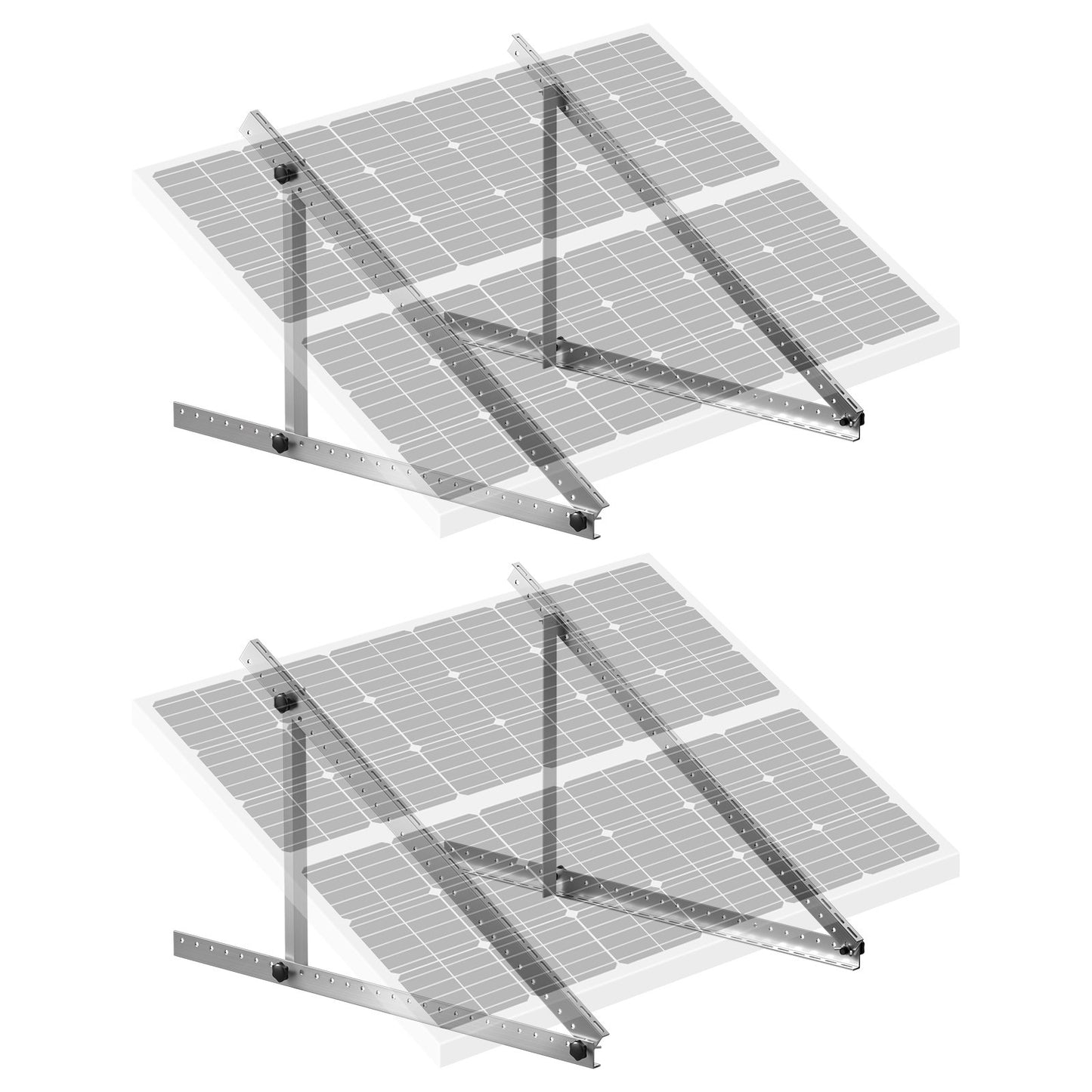 45-Zoll-Solarpanel-Halterungen, 0–90 ° verstellbare Neigungshalterungen, 2er-Set