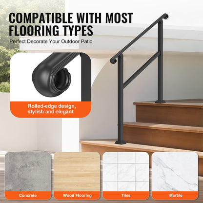 2-3-stegs ledstänger för utomhustrappor för seniorer Veranda däckstolpe