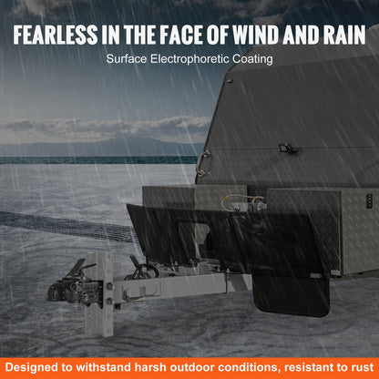Adjustable Trailer Hitch, 2-5/16" Tow Ball, 15,000 lbs Capacity, Heavy Duty Cast Channel Mount Hitch with Hardware Kit, Ideal for Towing Station Wagons, Pickup Trucks, SUVs, Black Coating