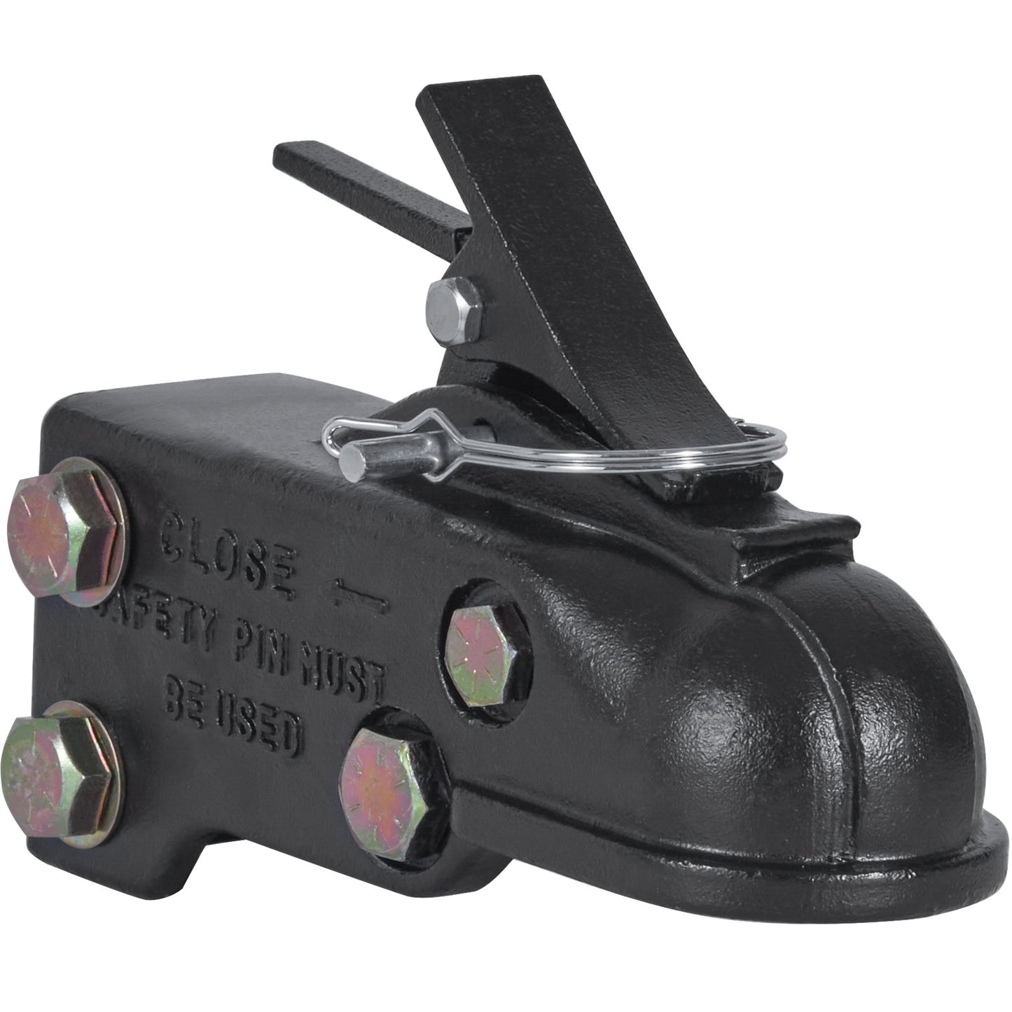 Adjustable Trailer Hitch, 2-5/16" Tow Ball, 15,000 lbs Capacity, Heavy Duty Cast Channel Mount Hitch with Hardware Kit, Ideal for Towing Station Wagons, Pickup Trucks, SUVs, Black Coating