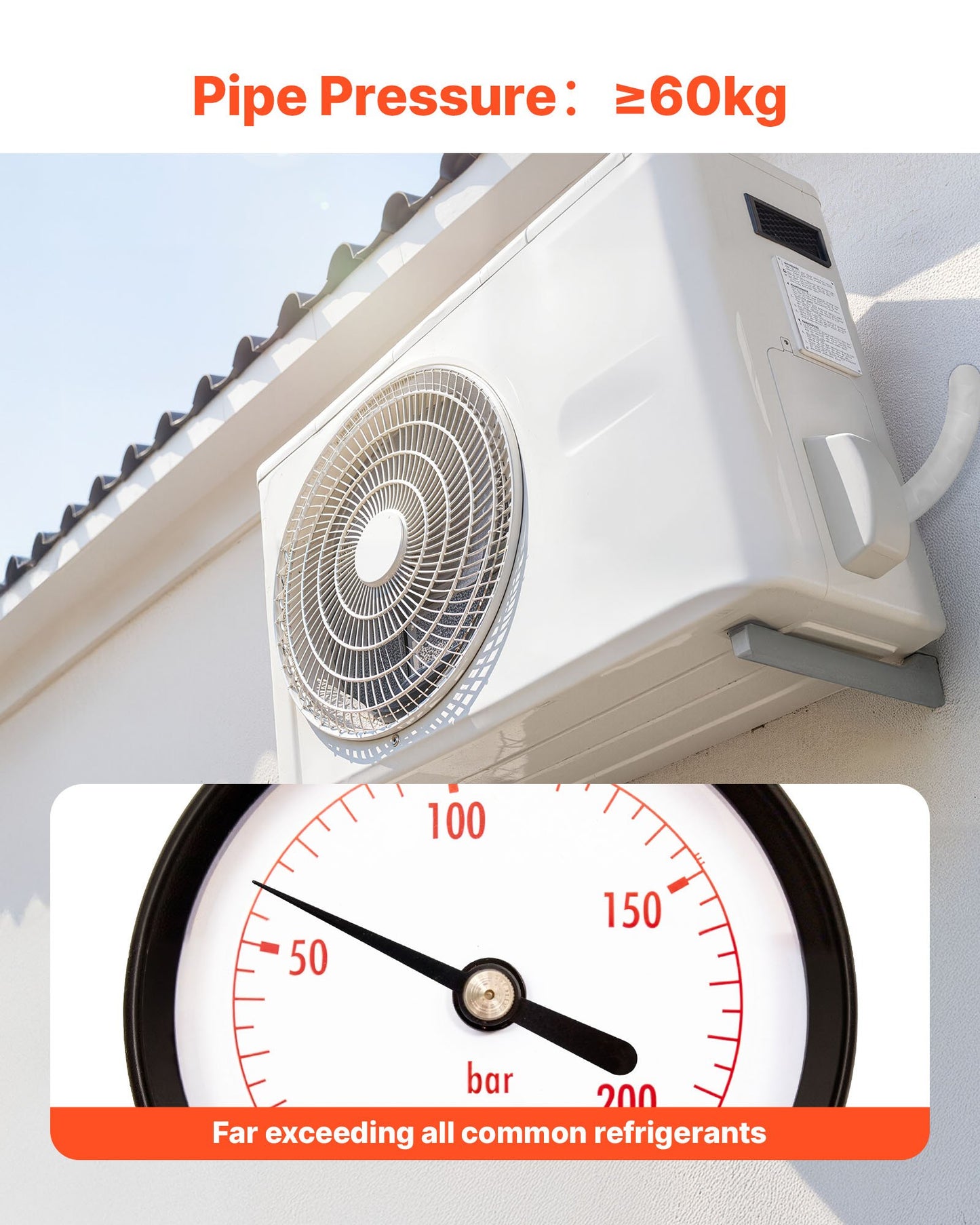 50ft Mini Split Line Set, 1/4” & 3/8” OD AC Copper Tubing Pipe, 3/8 White PE Thickened Insulated Coil with Flared Nuts, Strapping Tapes, for Mini Split Air Conditioner HVAC or Heat Pump System