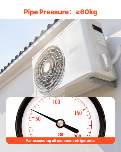 50ft Mini Split Line Set, 1/4” & 3/8” OD AC Copper Tubing Pipe, 3/8 White PE Thickened Insulated Coil with Flared Nuts, Strapping Tapes, for Mini Split Air Conditioner HVAC or Heat Pump System