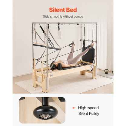 Pilates Reformer Trä Pilatesmaskin Hemmagym Träningsutrustning |  EU