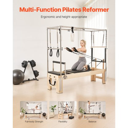 Pilates Reformer Trä Pilatesmaskin Hemmagym Träningsutrustning |  EU