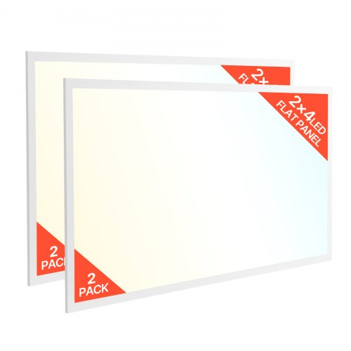 2x4 FT LED Flat Panel Light, 7800 LM, Flush Mount LED Drop Ceiling Lighting Fixture with 3 Color Selectable 4000K/5000K/6000K, 30W/40W/50W, 0-10V Dimmable, Ultra Slim for Home Kitchen, 2 Pack