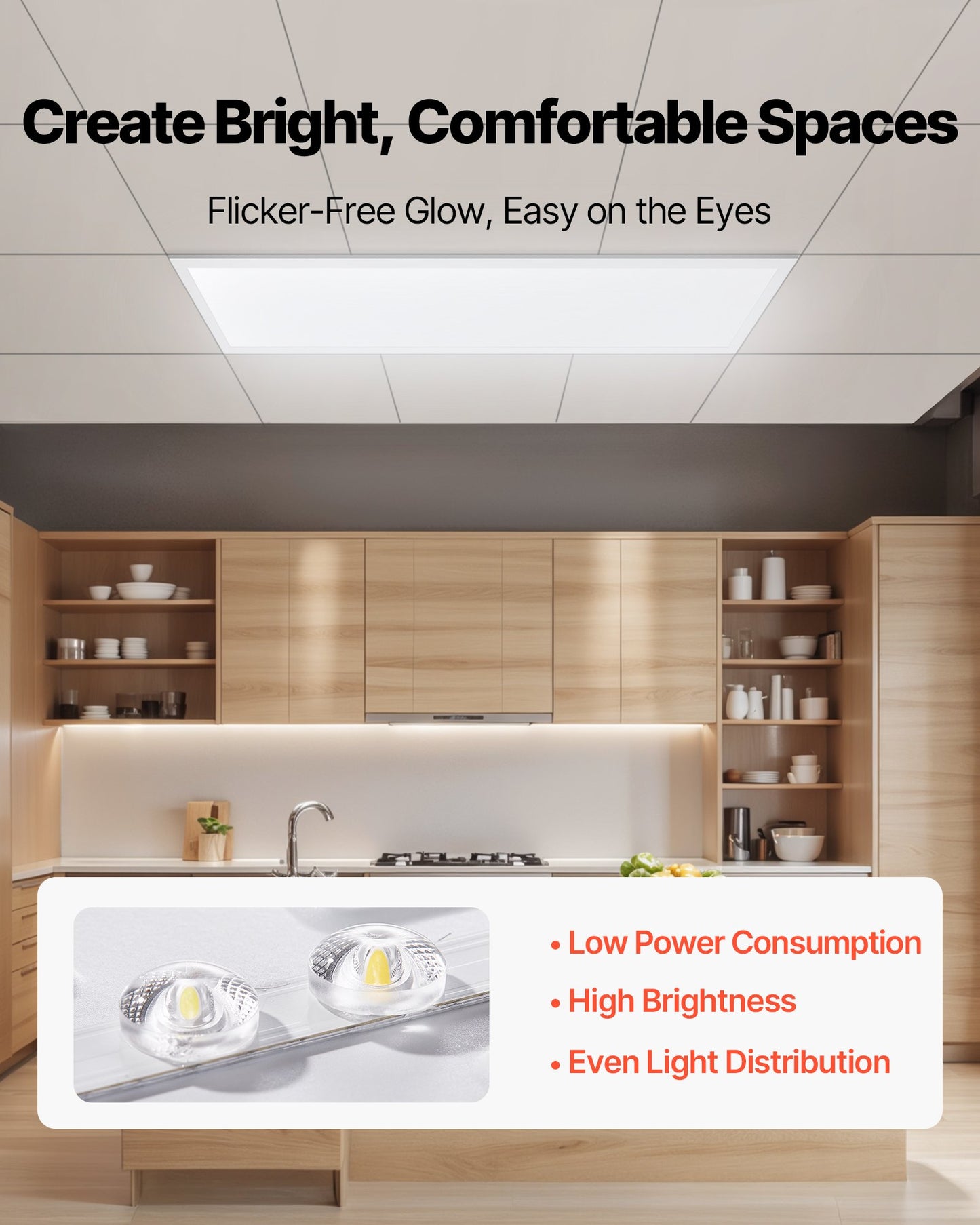 1x4 FT LED Flat Panel Light, 5700 LM, Flush Mount LED Drop Ceiling Lighting Fixture with 3 Color Selectable 3000K/4000K/5000K, 25W/30W/40W, 0-10V Dimmable, Ultra Slim for Home Kitchen, 2 Pack