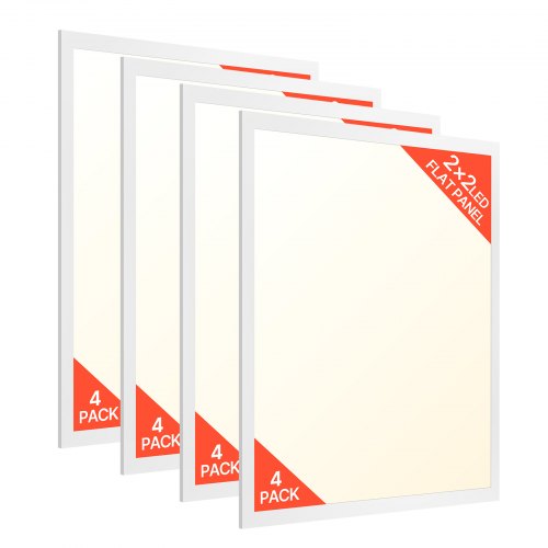 2x2 FT LED Flat Panel Light, 5700 LM, Flush Mount LED Drop Ceiling Lighting Fixture with 3 Color Selectable 3000K/4000K/5000K, 25W/30W/40W, 0-10V Dimmable, Ultra Slim for Home Kitchen, 4 Pack