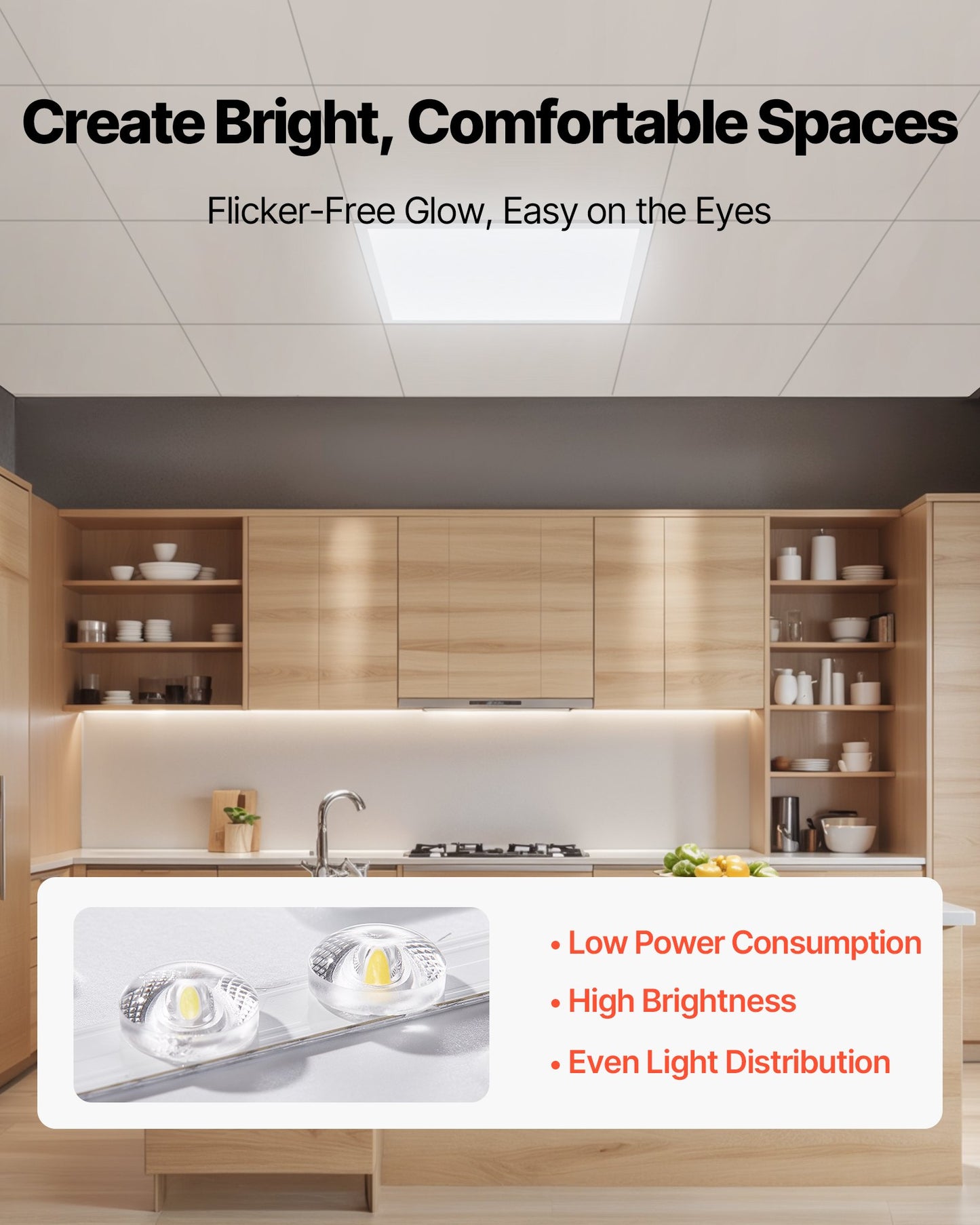2x2 FT LED Flat Panel Light, 5700 LM, Flush Mount LED Drop Ceiling Lighting Fixture with 3 Color Selectable 3000K/4000K/5000K, 25W/30W/40W, 0-10V Dimmable, Ultra Slim for Home Kitchen, 4 Pack