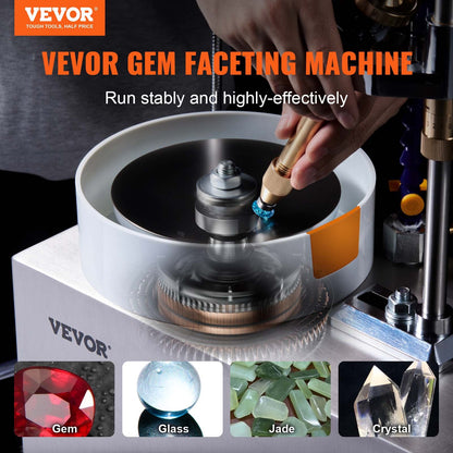 Gem Faceting Machine, 180W Jade Grinding Polishing Machine 0-2980RPM Adjustable Rotating Speed, Rock Jewel Angle Polisher with Precise Mechanical Manipulator & Scale Gem Jade Stone Crystal