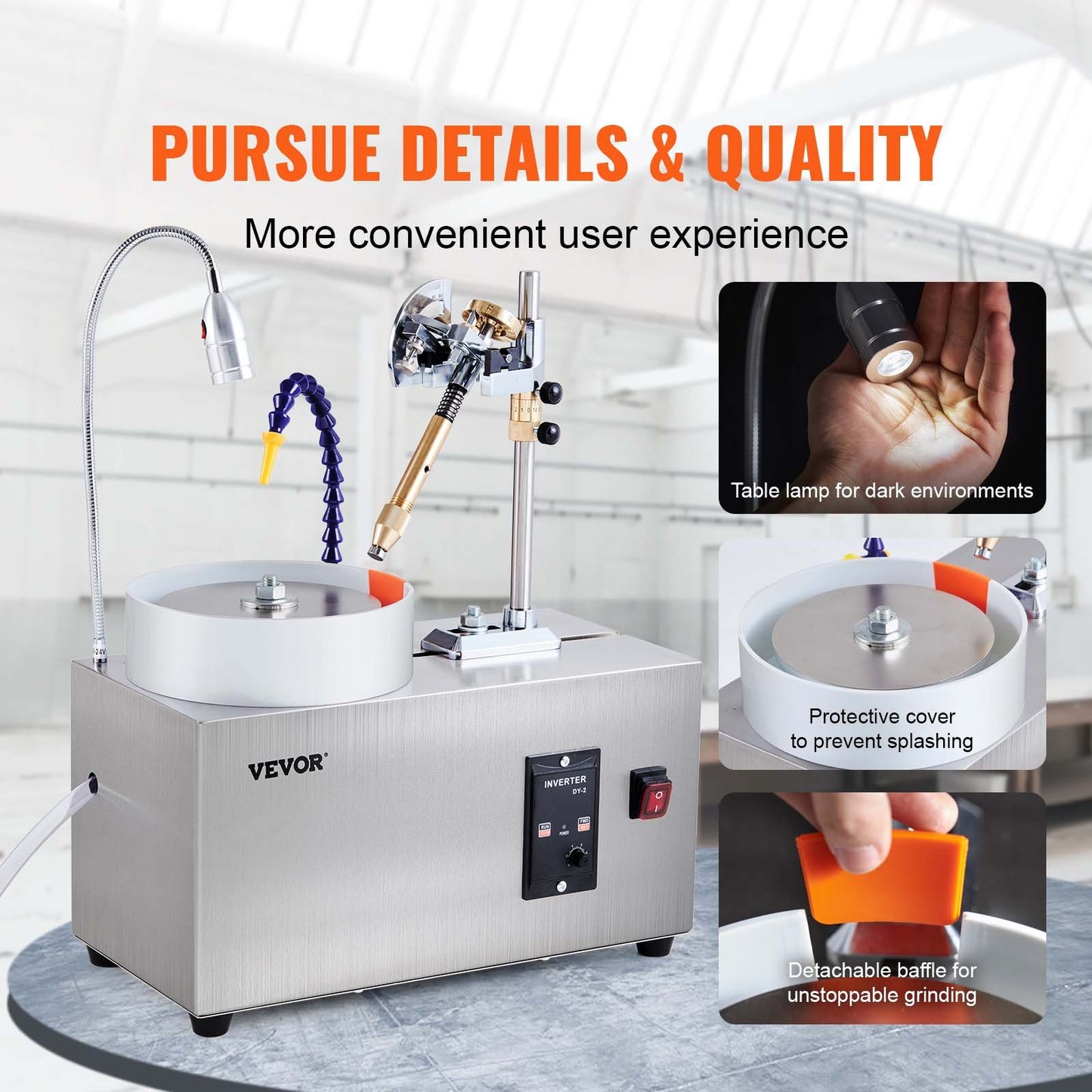 Gem Faceting Machine, 180W Jade Grinding Polishing Machine 0-2980RPM Adjustable Rotating Speed, Rock Jewel Angle Polisher with Precise Mechanical Manipulator & Scale Gem Jade Stone Crystal