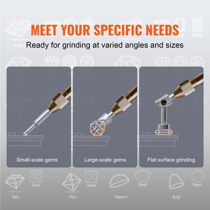 Gem Faceting Machine, 180W Jade Grinding Polishing Machine 0-2980RPM Adjustable Rotating Speed, Rock Jewel Angle Polisher with Precise Mechanical Manipulator & Scale Gem Jade Stone Crystal