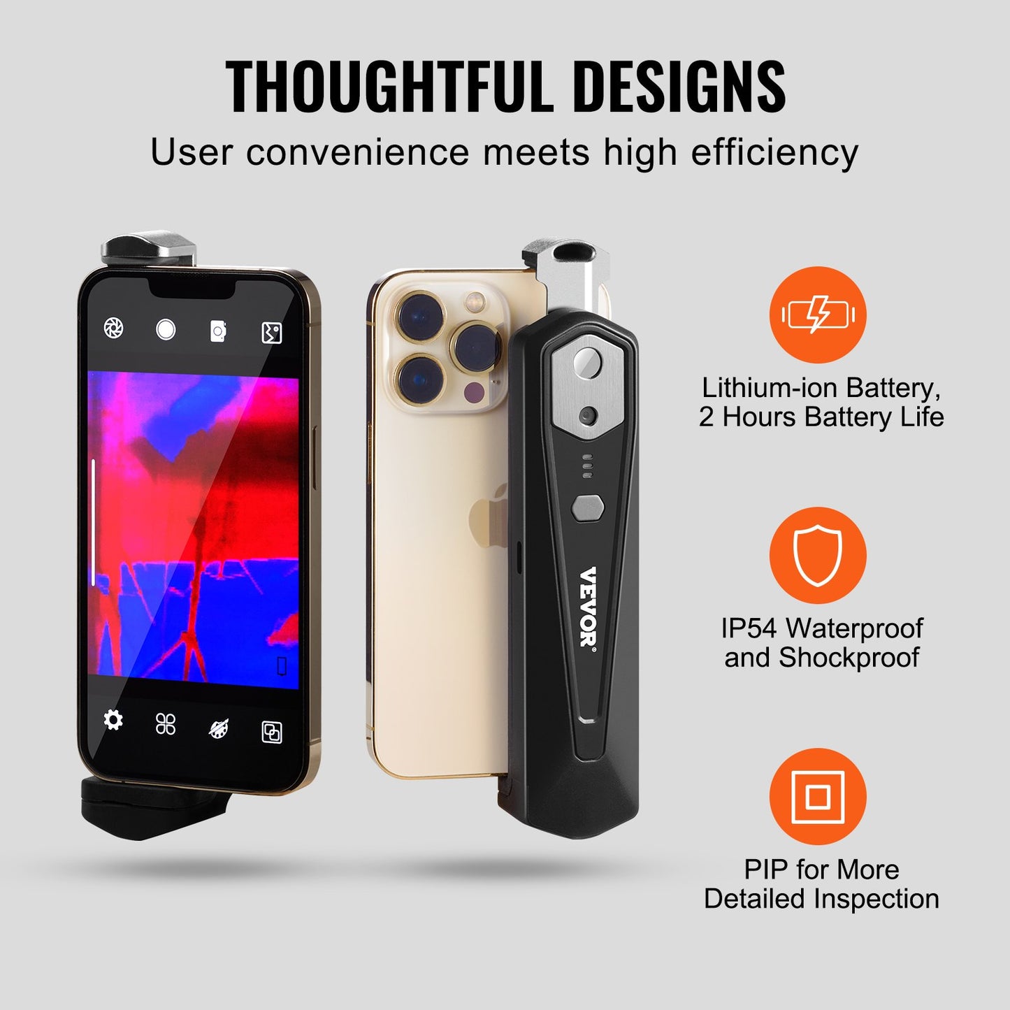 Thermal Imaging Camera for Android & IOS, 256 x 192 IR High Resolution, Wireless Infrared Thermal Imager with WiFi & Visual Camera, 25Hz Refresh Rate Thermal Camera for Smartphone, -4°F-1022°F