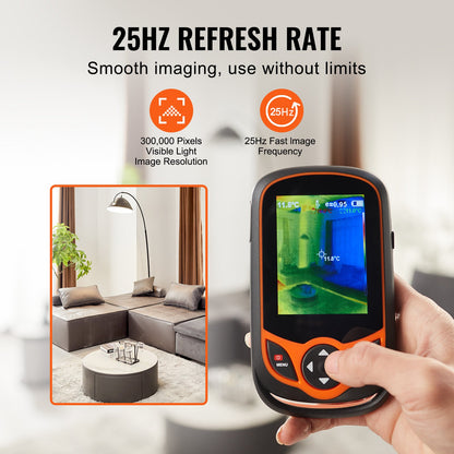 Thermal Imaging Camera, 256 x 192 IR Resolution Pocket Infrared Thermal Imager with WiFi, 25Hz Refresh Rate Thermal Camera Pocket with 3.2" Touch Screen, 0.3MP Visual Camera, -4℉-1022℉, IP54