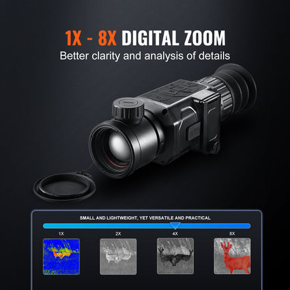 Termisk kamera Monocular Hunting Imaging Telescope 1X -8X Zoom 0,39" OLED-skärm