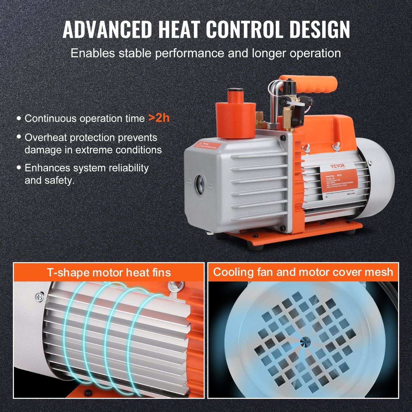 7 CFM Vakuumpump Luftkonditionering Vakuumpump 2-stegs roterande skovel HVAC