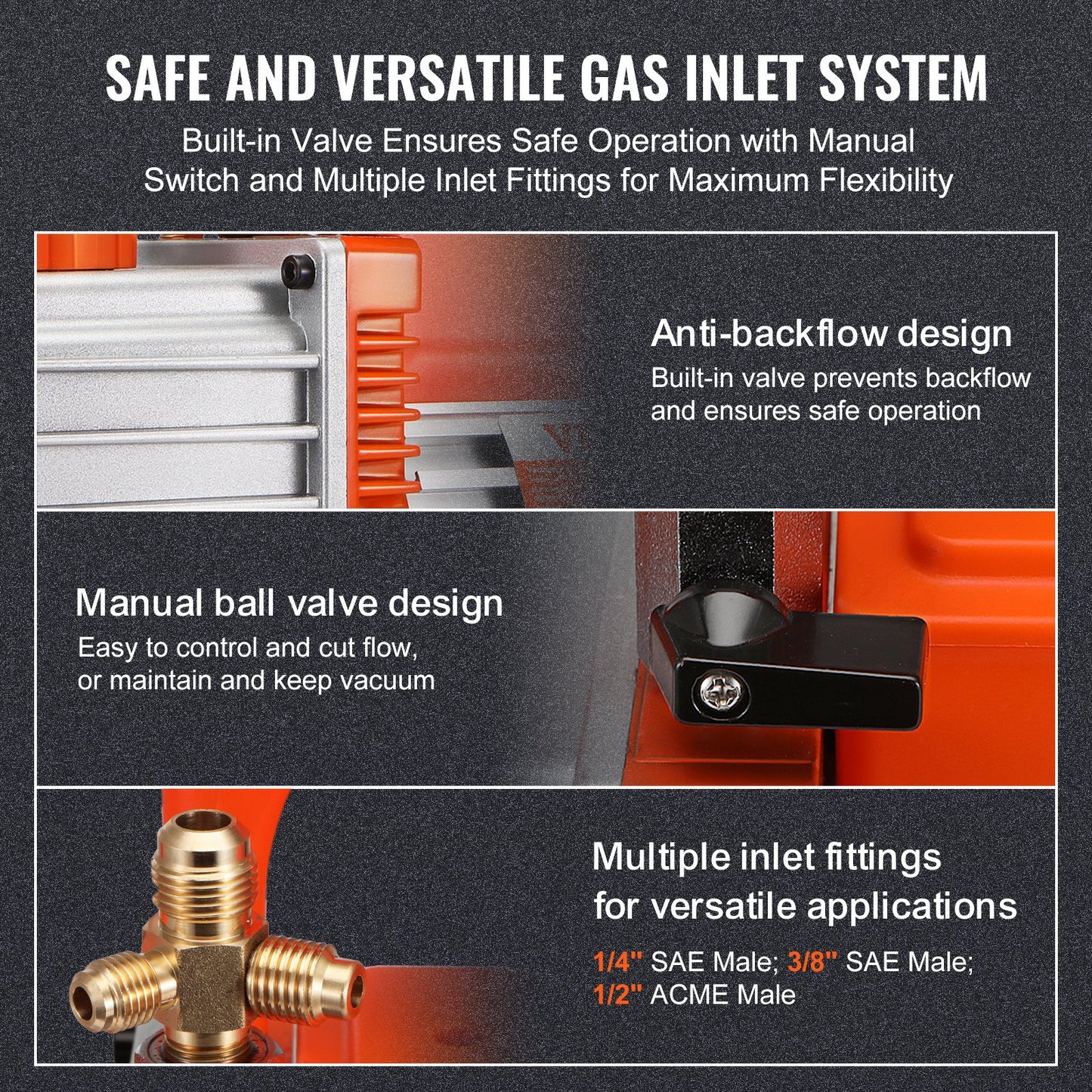 7 CFM Vakuumpump Luftkonditionering Vakuumpump 2-stegs roterande skovel HVAC