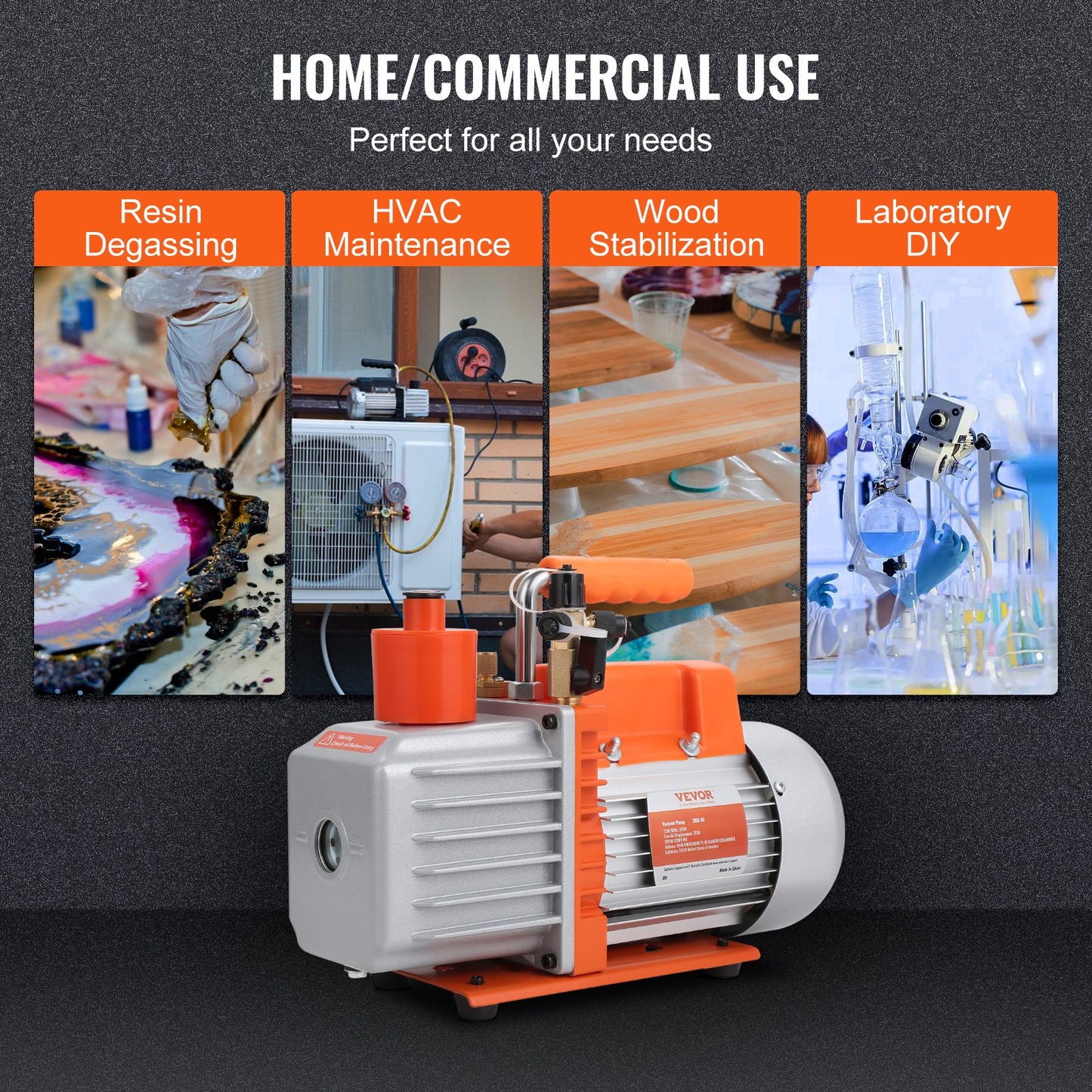 7 CFM Vakuumpump Luftkonditionering Vakuumpump 2-stegs roterande skovel HVAC