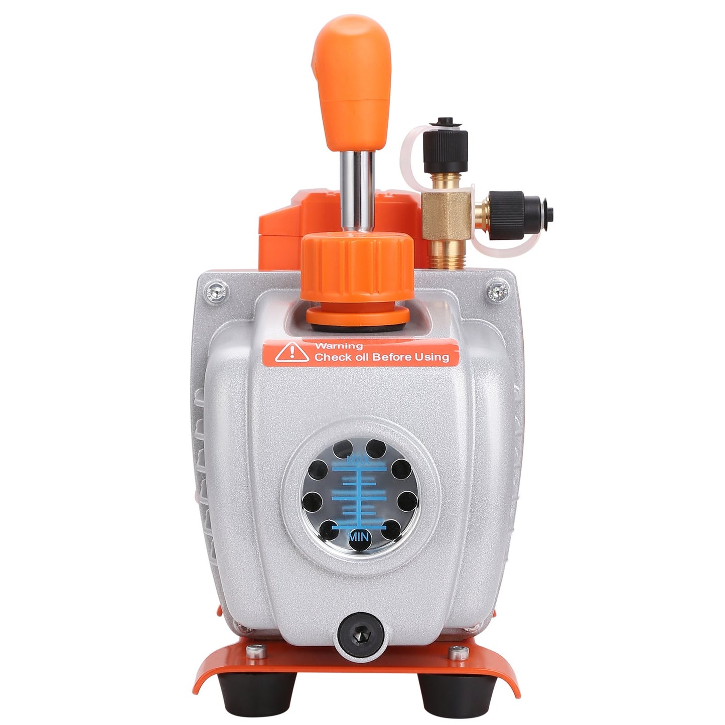 1/5 PS einstufige Vakuumpumpe, 3,5 CFM, 220–240 V AC-Vakuumpumpe für Klimaanlagen, 1/4 Zoll SAE-Stecker, 1/2 Zoll ACME-Stecker, für HVAC-Reparatur, Kältetechnik-Wartung, Harzentgasung