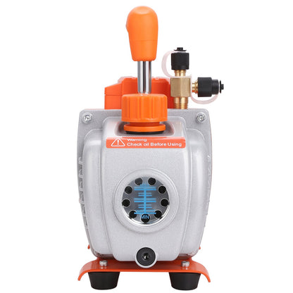 1/5 PS einstufige Vakuumpumpe, 3,5 CFM, 220–240 V AC-Vakuumpumpe für Klimaanlagen, 1/4 Zoll SAE-Stecker, 1/2 Zoll ACME-Stecker, für HVAC-Reparatur, Kältetechnik-Wartung, Harzentgasung