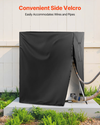Air Conditioner Cover, 24 x 24 x 30 inch Ac Cover for Air Conditioning Unit, Three-Layer, Waterproof Polyester Fabric, Mesh Ventilation, Universal Defender for Outdoor Outside Ac Unit, Black