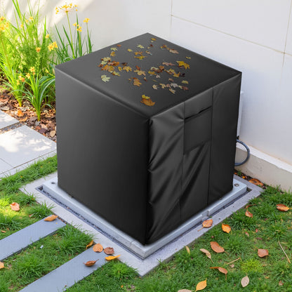Air Conditioner Cover, 24 x 24 x 30 inch Ac Cover for Air Conditioning Unit, Three-Layer, Waterproof Polyester Fabric, Mesh Ventilation, Universal Defender for Outdoor Outside Ac Unit, Black
