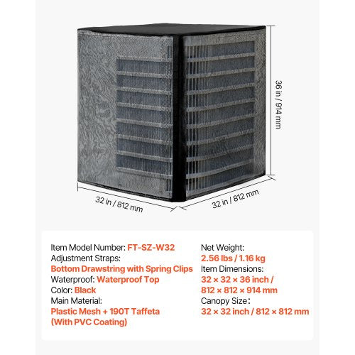 812 x 812 x 914 mm Air Conditioning Cover Double Layered Removable Cabinet | EU