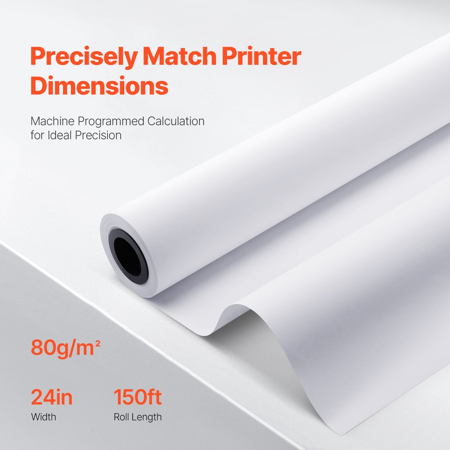 Wide Format Paper Plotter Paper 4 Rolls 24 Inch x 150 Feet CAD Bond Rolls