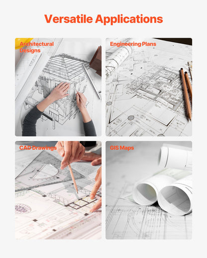 Wide Format Paper, 24 in x 150 ft Plotter Roll, 20 Rolls CAD Bond Rolls with 2 in Core, 20 LB Bond Paper Rolls, Ideal for CAD Drawings, Engineering Plans, GIS Maps, and Architectural Designs