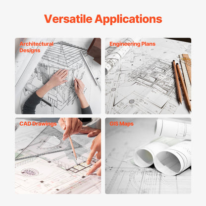 Wide Format Paper Plotter Paper 2 Rolls 24" x 500 ft CAD Bond Rolls