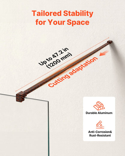 Fixed Glass Shower Panel, 34 x 73.6 in Semi-Framed Fixed Shower Screen, 5/16 in Thick Clear Tempered Glass Door with Bottom Seal Strip and Hardware, Easy to Clean, for Bathroom, Matte Black