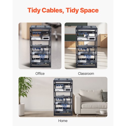 20U nätverksrack med öppet ramverk, 585 mm djup, väggmonterat eller golvstående serverrack, kraftigt 4-pelare, med ventilerade hyllor och monteringsdetaljer, rymmer all din nätverks-IT-utrustning och AV-utrustning |  EU