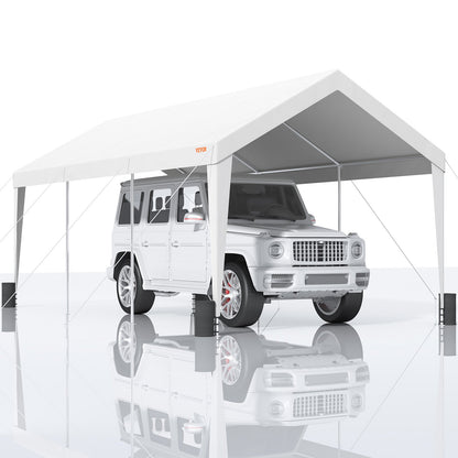 Carport, 10x20 fot Heavy Duty Car Canopy Garage Boat Shelter Partytält med 8 förstärkta stolpar och 4 viktpåsar, UV-beständig vattentät presenning för SUV, F150, bil, lastbil, båt