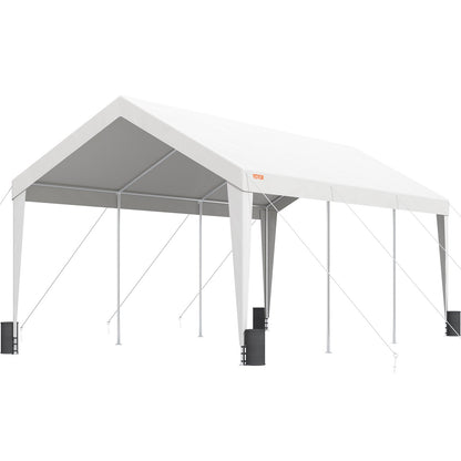 Carport, 10x20 fot Heavy Duty Car Canopy Garage Boat Shelter Partytält med 8 förstärkta stolpar och 4 viktpåsar, UV-beständig vattentät presenning för SUV, F150, bil, lastbil, båt