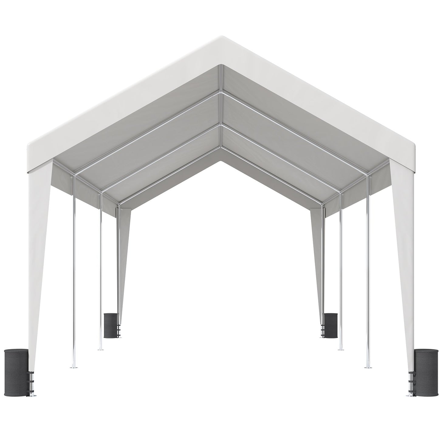 Carport, 10x20 fot Heavy Duty Car Canopy Garage Boat Shelter Partytält med 8 förstärkta stolpar och 4 viktpåsar, UV-beständig vattentät presenning för SUV, F150, bil, lastbil, båt
