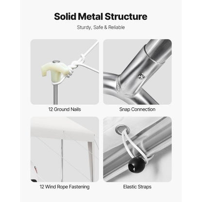 Carport, 3 x 6 meter, kraftigt, bärbart, bilskyddstält, vitt