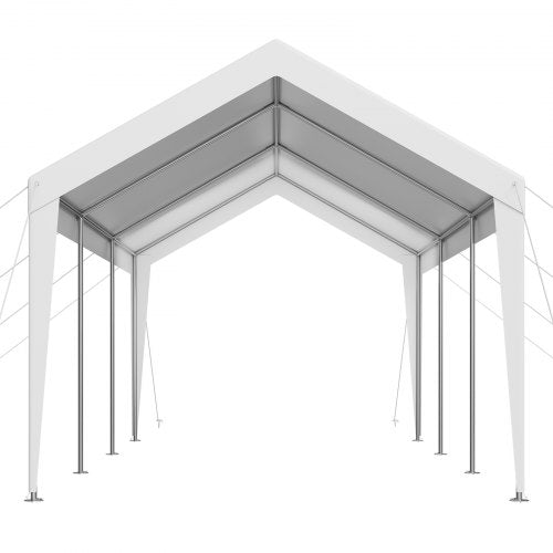 Carport, 3 x 6 meter, kraftigt, bärbart, bilskyddstält, vitt