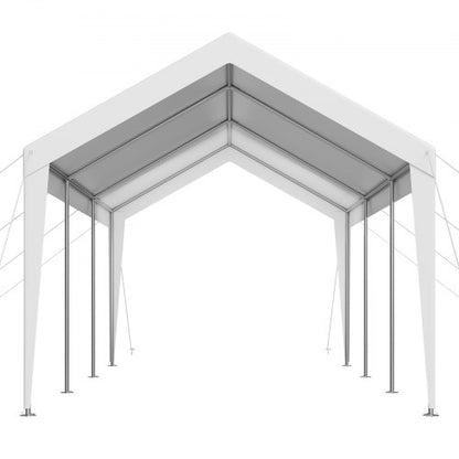 Carport, 3 x 6 meter, kraftigt, bärbart, bilskyddstält, vitt