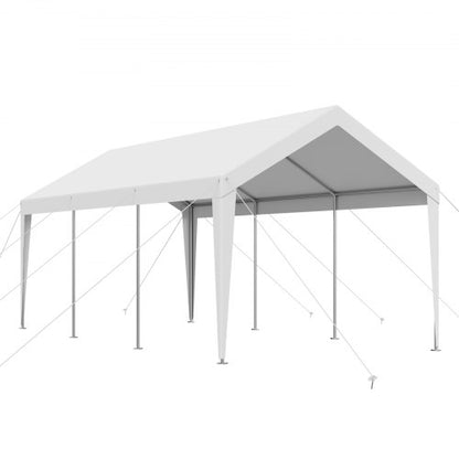 Carport, 3 x 6 meter, kraftigt, bärbart, bilskyddstält, vitt
